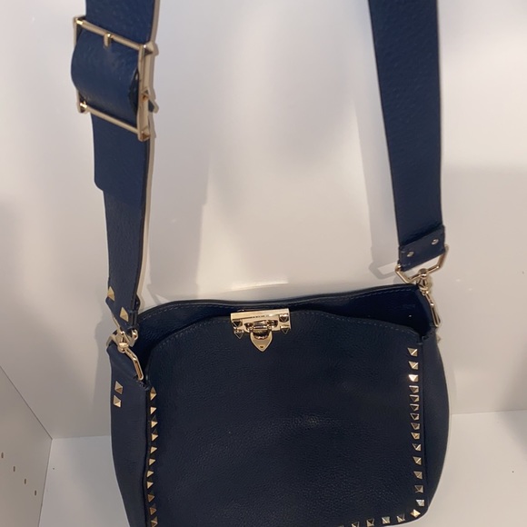 Valentino Navy studded shoulder bag - Picture 3 of 7